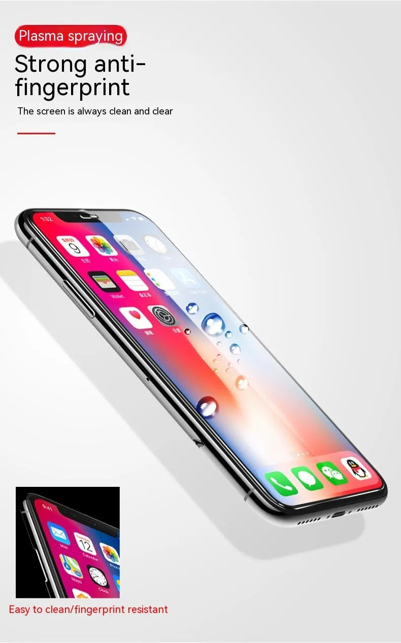 HD tempered glass screen protector for Samsung mobile phones showing full screen coverage