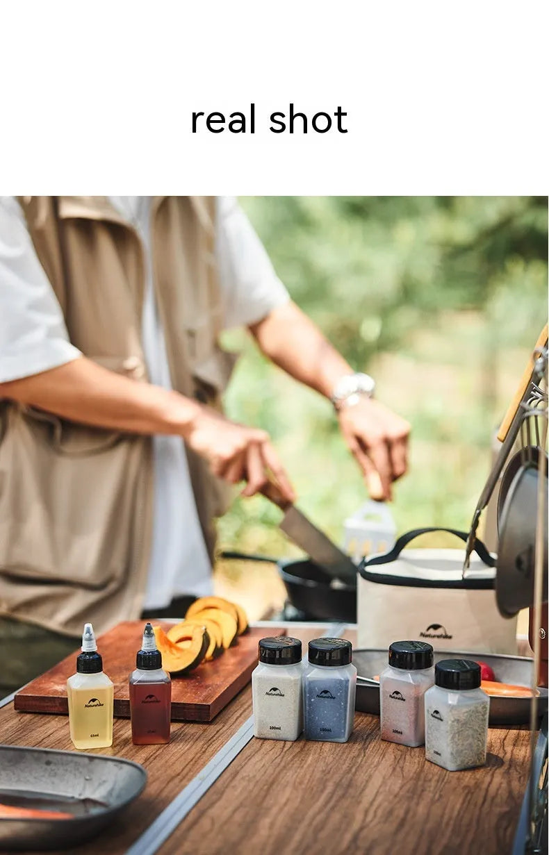 Naturehike six-piece portable seasoning bottle set with modern simplicity design