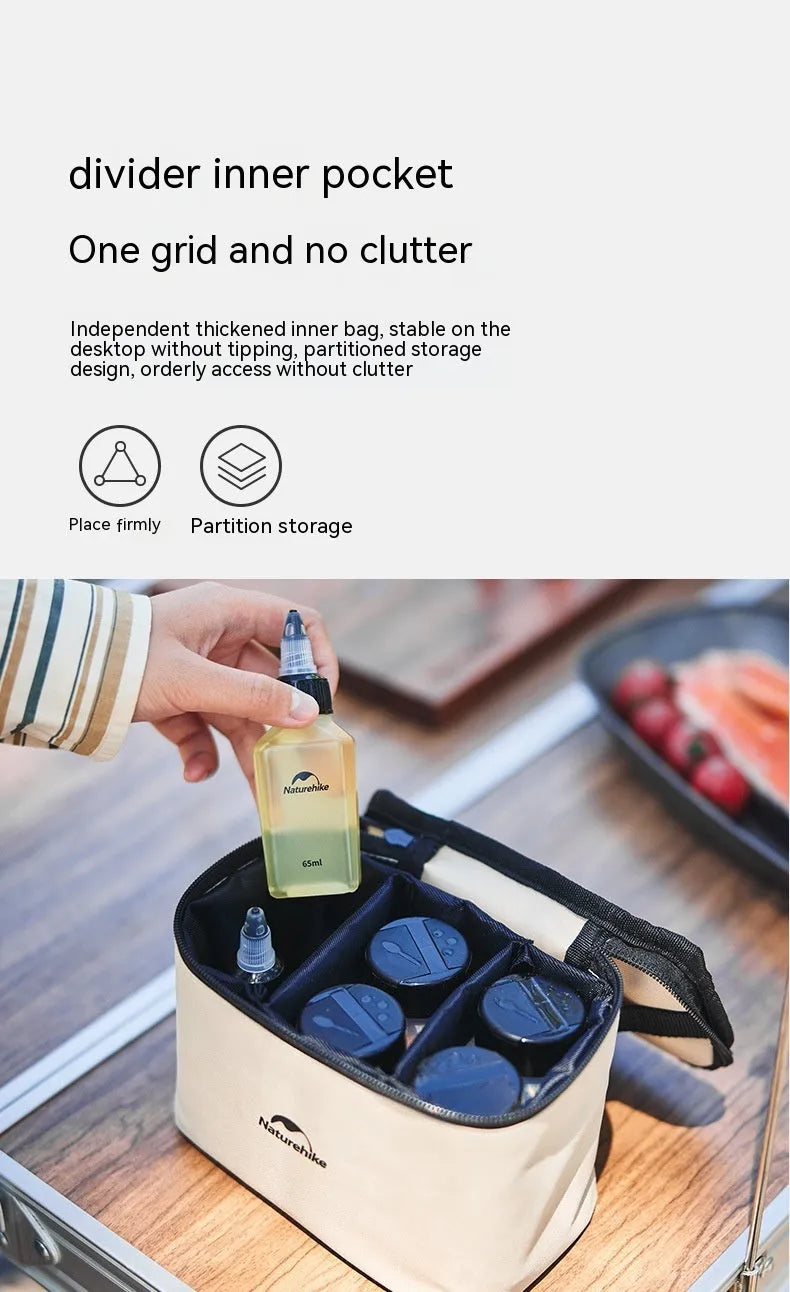 Naturehike six-piece portable seasoning bottle set with modern simplicity design