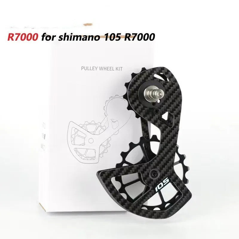 LTWOO 105 rear derailleur pulley wheels compatible with Shimano R7000, showing 13T upper and 18T lower jockey configuration