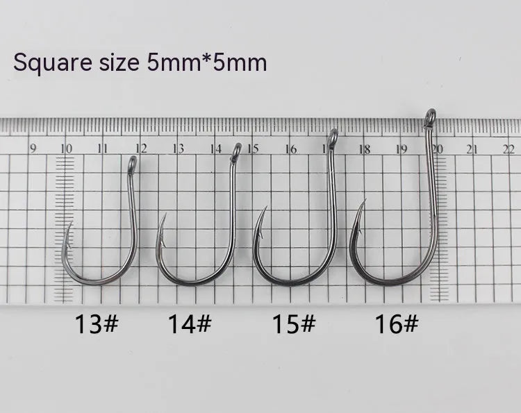 Bulk pack of alloy carbon steel fishing hooks with barbed crooked mouth design for sea rock fishing