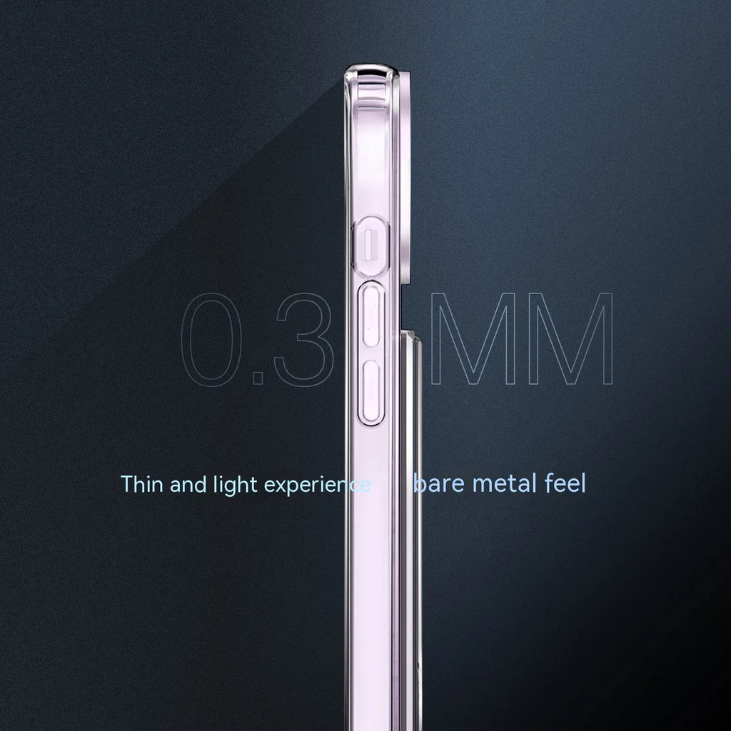 Transparent acrylic two-in-one card holder phone case for iPhone 15, 14, 13, 12 series with card slot visible on back