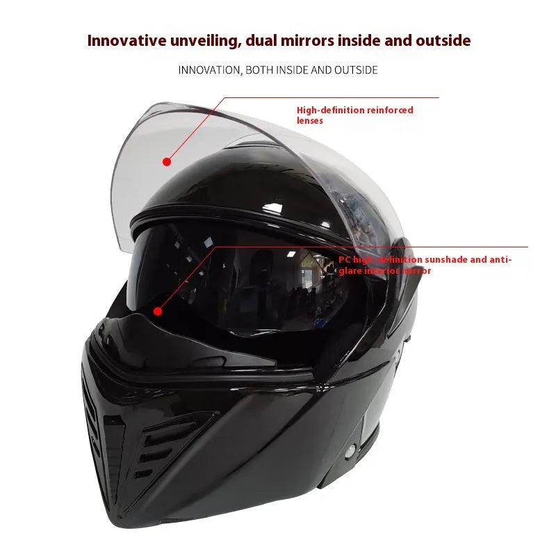 Men's and women's ABS full face motorcycle helmet in blue SER-285 colour