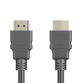 Black HDMI data cable with metal connectors for set-top box connection
