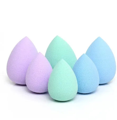 Latex water drop sponge puff in gourd shape for foundation application, available in multiple colours