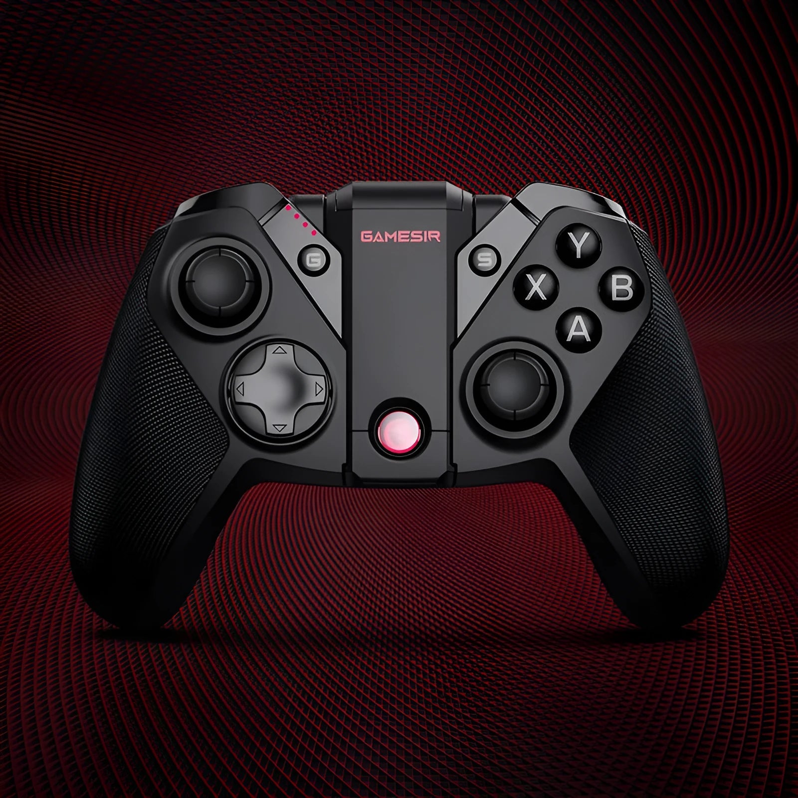 Black Gaishi game controller with type-C port on a dark surface