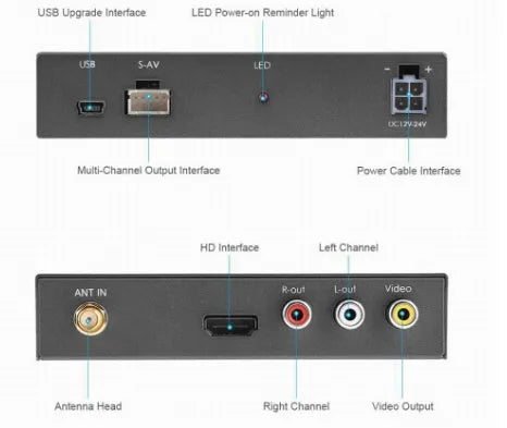 Black Car Mirror Link Box Wi-Fi converter with antenna and cables for smartphone screen mirroring