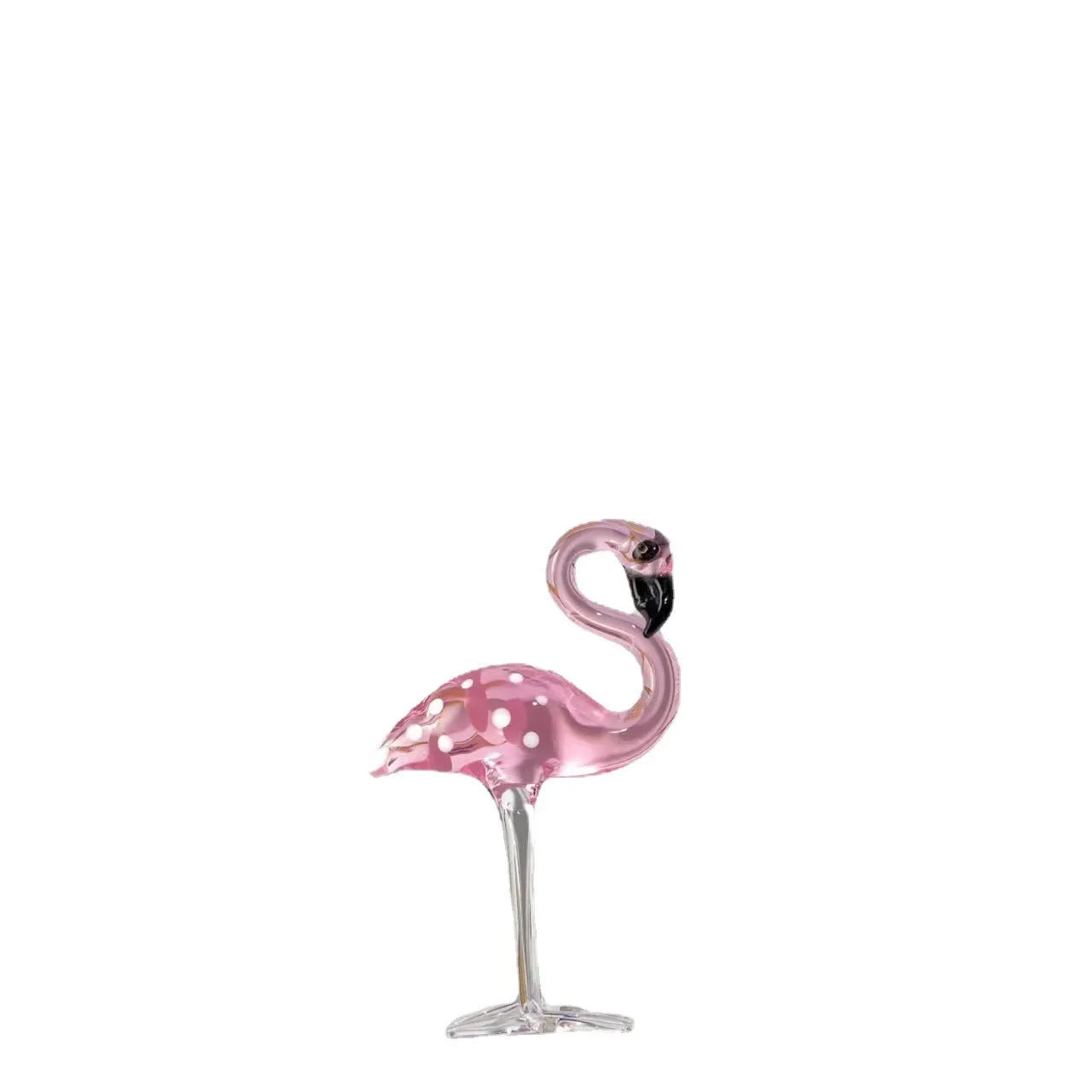 Pink crystal flamingo decorative prop for modern home table or shelf display.