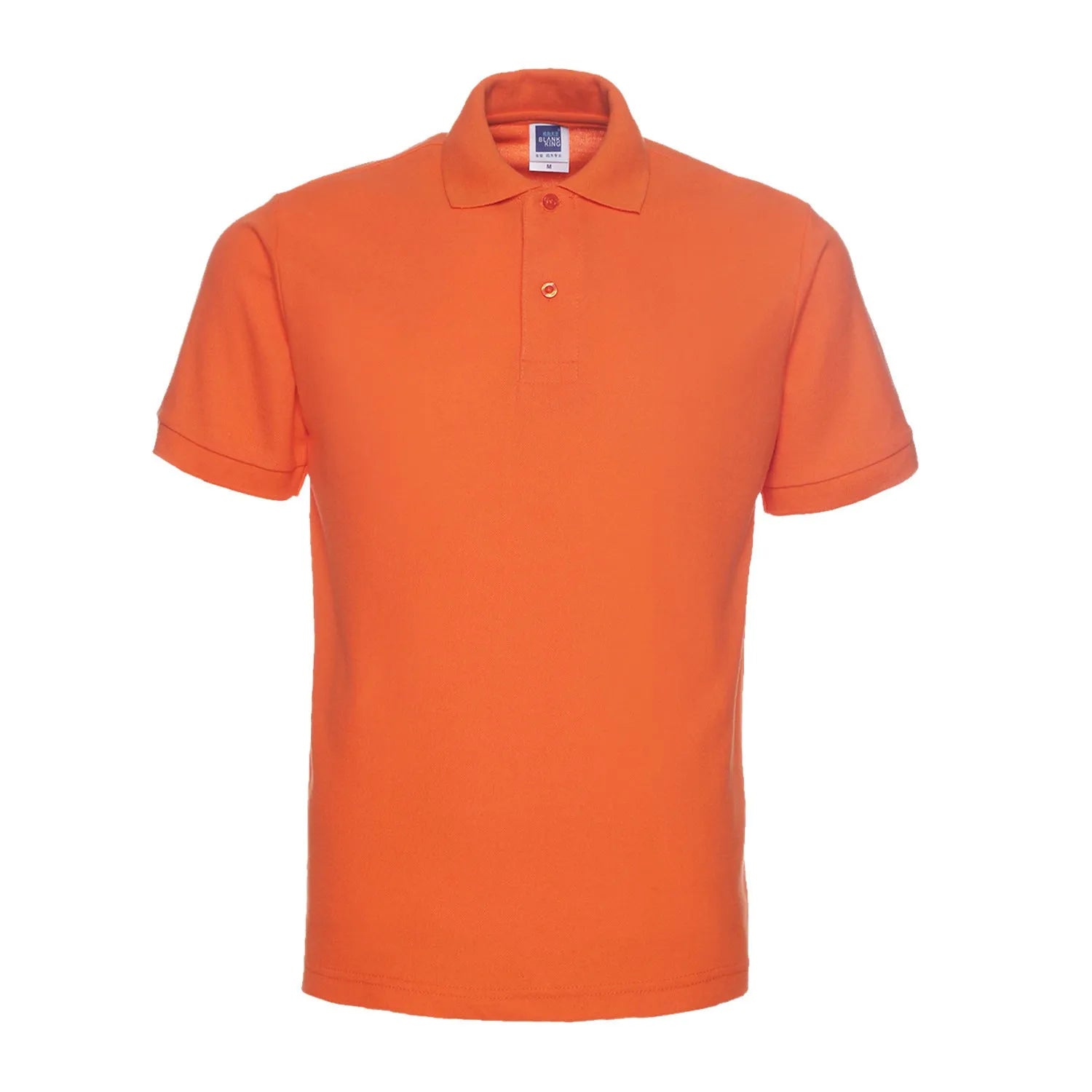 Man's solid colour short sleeve cotton blend polo shirt in loose plus size fit