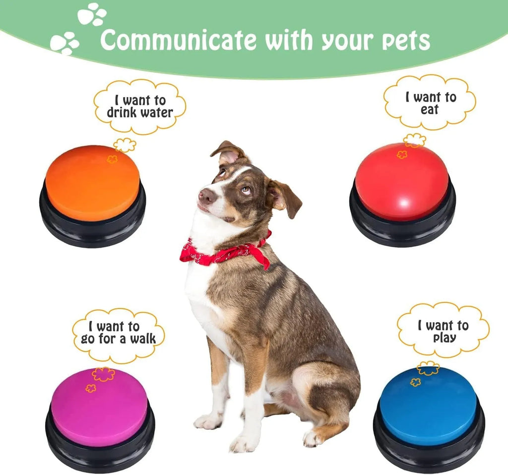 Voice recording button for pet training in multiple colour options with record and playback functions
