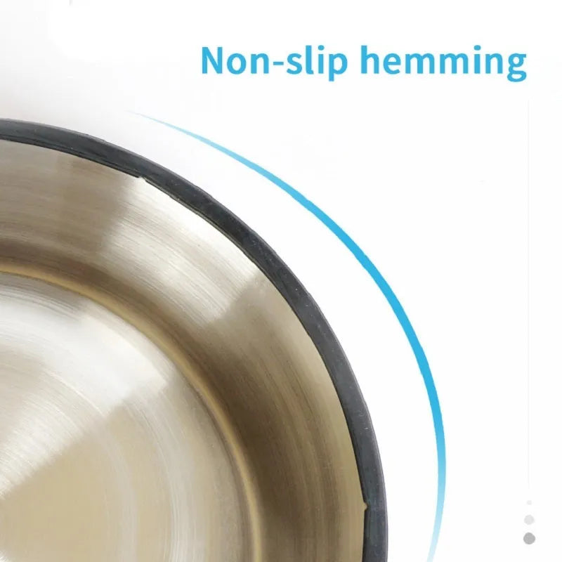 Stainless steel and colourful melamine dual pet feeding bowl with non-slip rubber base