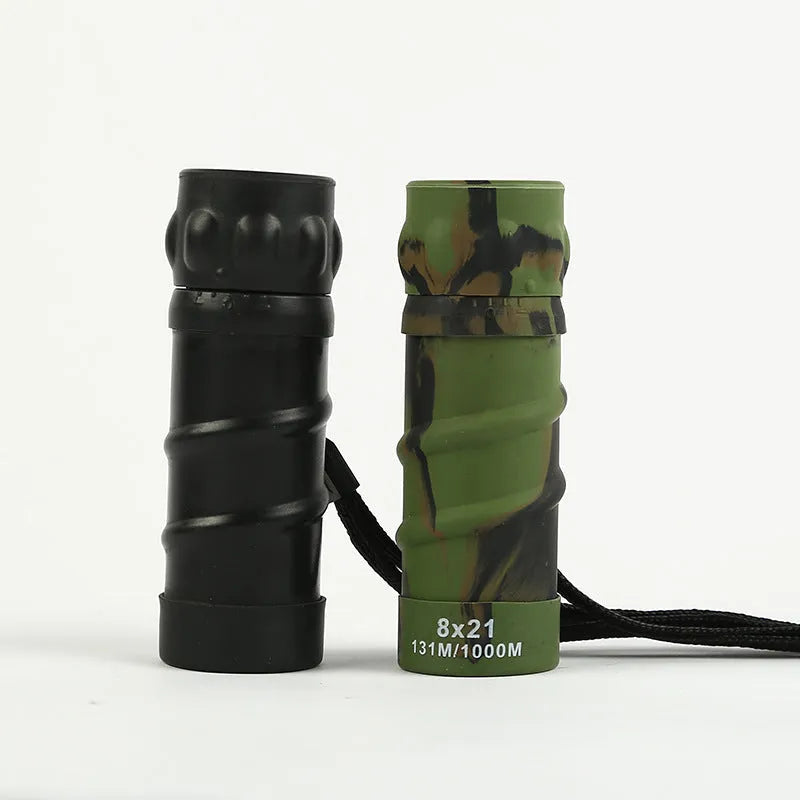 821 Oblique Rib Monoculars high power HD ordinary telescope with black finish, lanyard, and organiser case