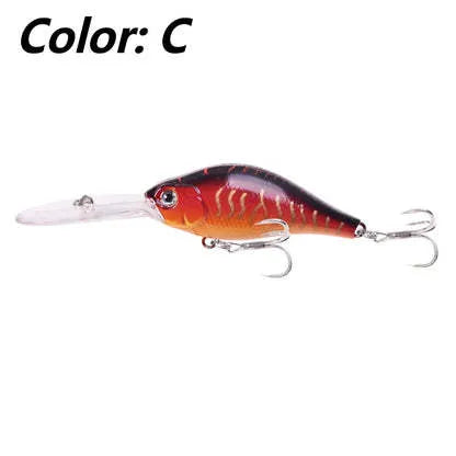 Floating Rock Little Fat Man Mino Lure fishing bait showing 10.5cm length and deep diving long tongue board design