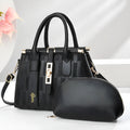 Round black PU leather crossbody handbag with dimensions 28x13x20cm and polyester lining