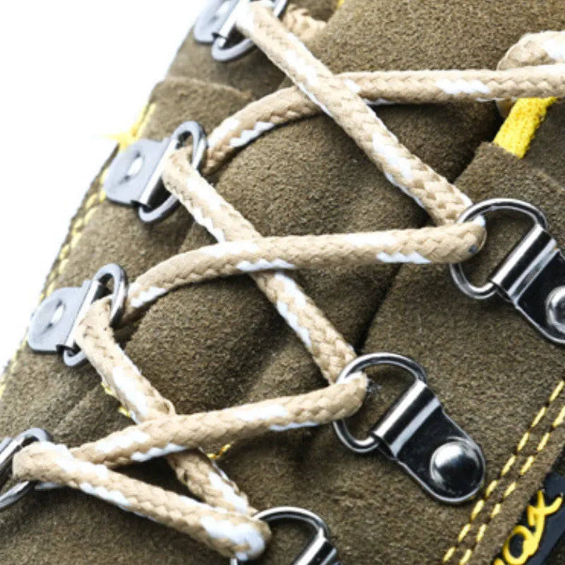 Men's bronze cow suede steel toe safety shoes with anti-slip soles for industrial work