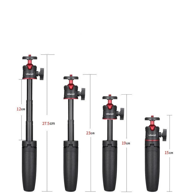 Mini desktop camera tripod stand ABS aluminium black red white compatible iPhone DJI action camera on table