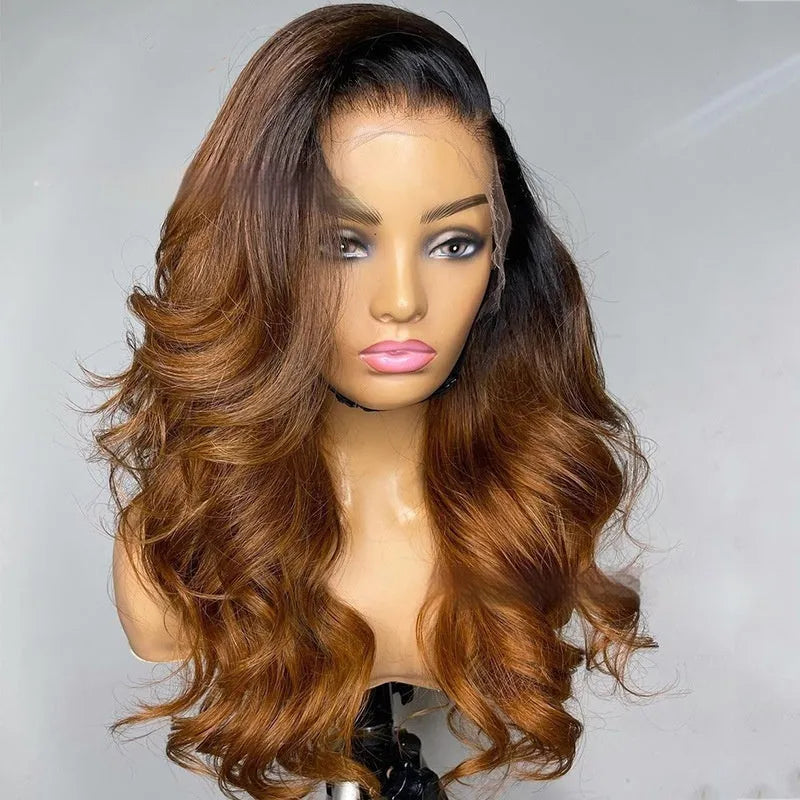 Human hair lace front wig showing natural hairline with lace detail and length options