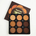 Dark matte makeup palette with nine waterproof colours in compact case