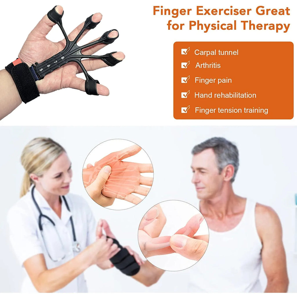 Silicone finger rehabilitation trainer with tension ropes and adjusting belts for abdominal exercises