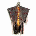 Blood-dyed luminous skull hanging ghost Halloween plastic ornament for outdoor decoration.