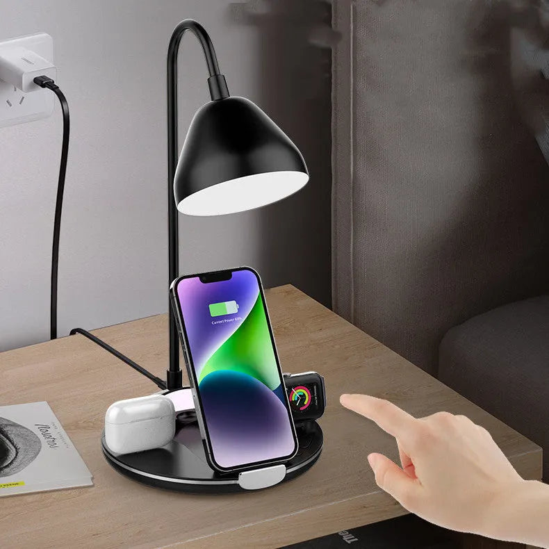 Magnetic folding wireless charger in black or white with tri-fold design