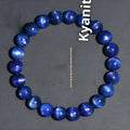 Natural blue crystal bracelet with geometry shape and Ruyi elements in polished finish
