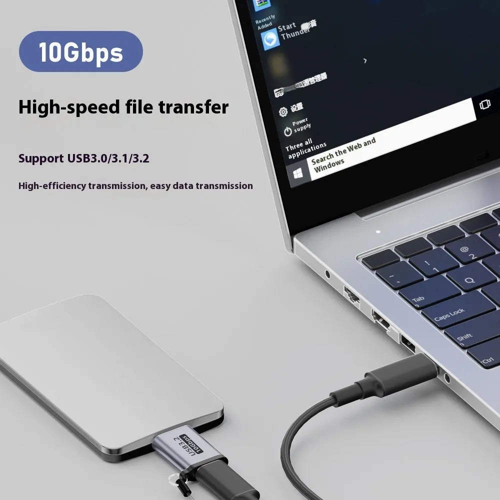 Micro USB B adapter cable for connecting old hard drives and phones to Type C or USB ports.