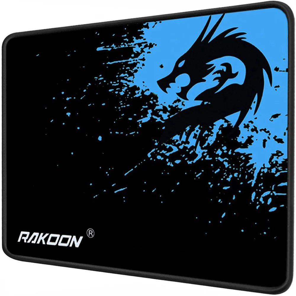 Mouse pad with textured surface and non-slip rubber base on a desk