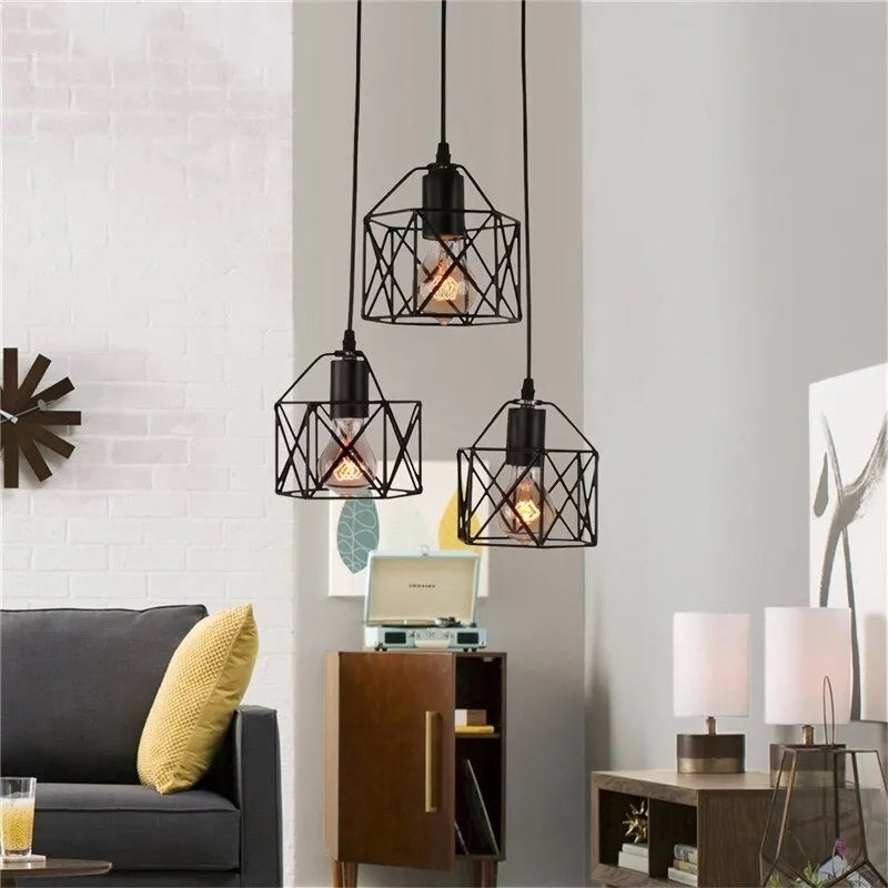 American country decorative LED light with iron shade measuring 150mm by 140mm