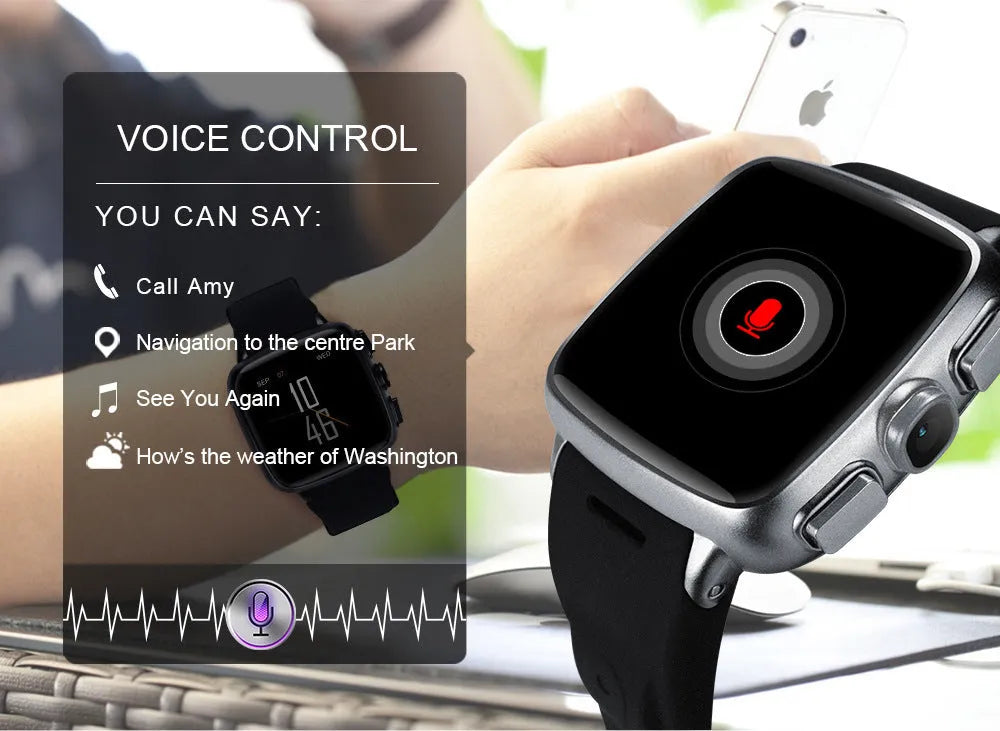 Z01smart watch with 1.54inch HD capacitive screen in black or white colours