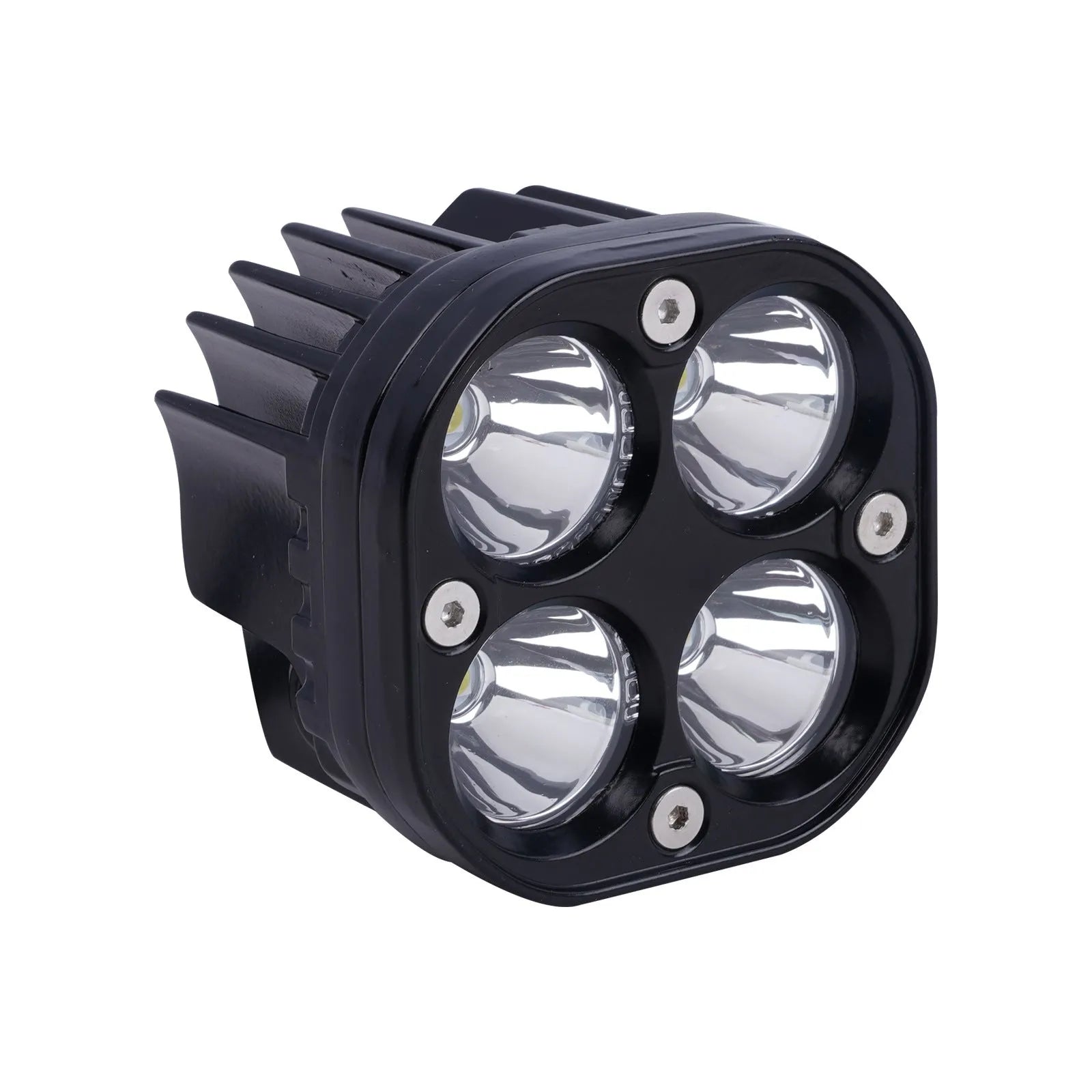 Four-eye vehicle headlight modification with aluminium base plate showing white and yellow light options