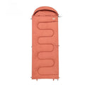 Ochre and olive green 100% cotton ultra-light portable sleeping bag quilt for outdoor camping.