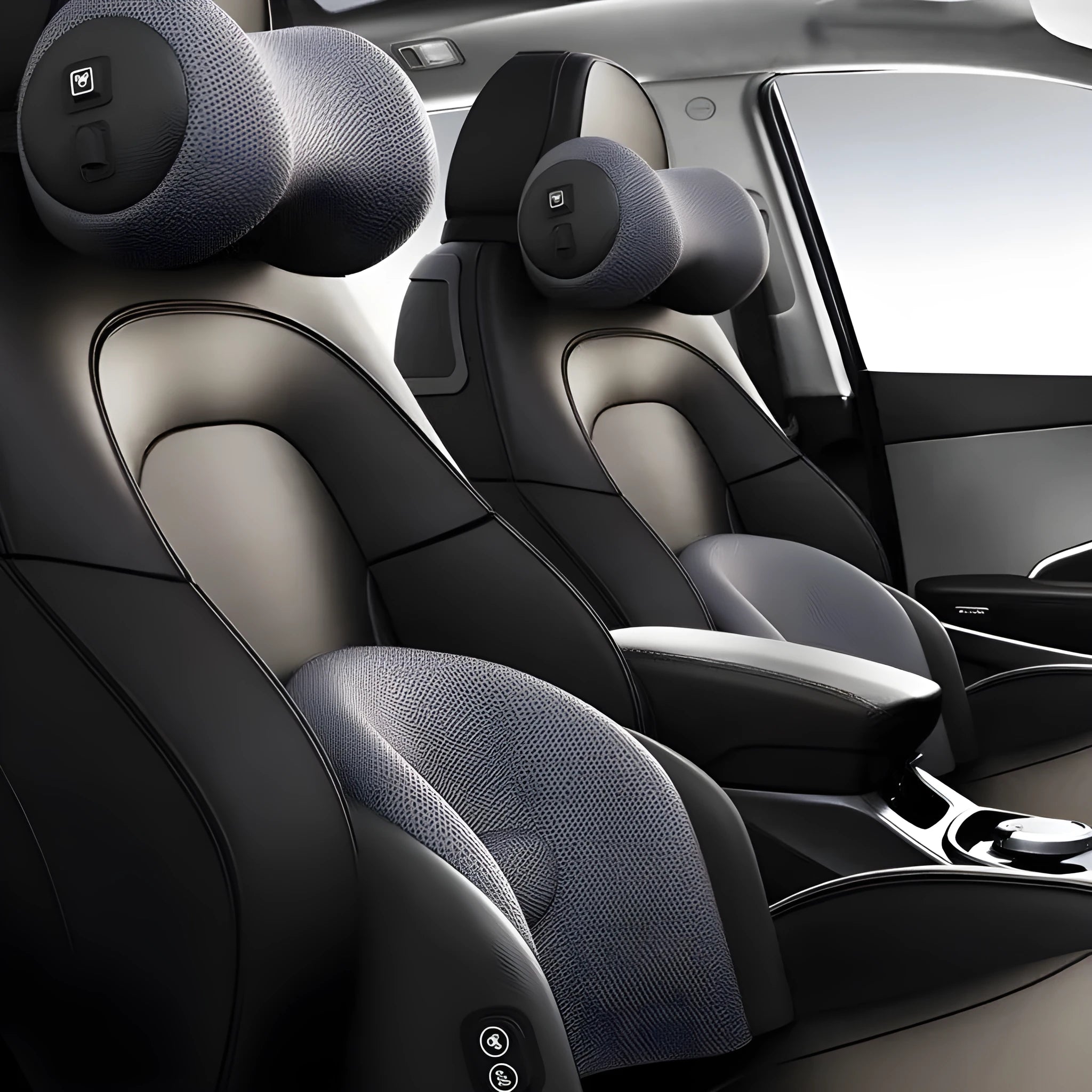 Memory cotton car seat massage cushion with electric waist massage and separate headrest