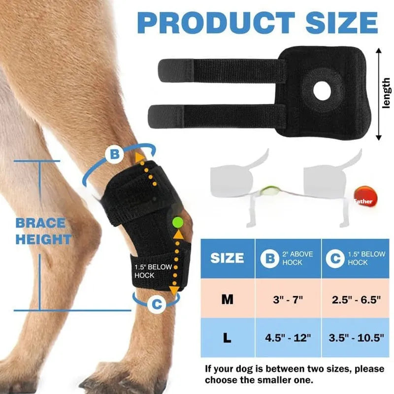 Black polyester dog leg guard for joint protection and ACL rehabilitation in three sizes