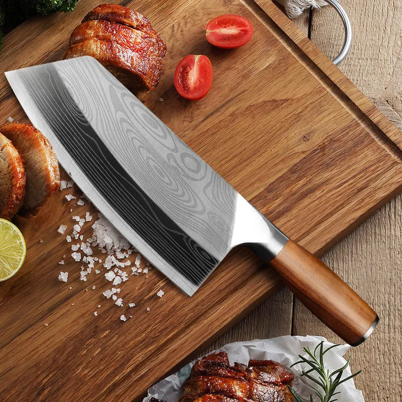 40cr13 stainless steel kitchen knife with 320mm length and forged blade construction