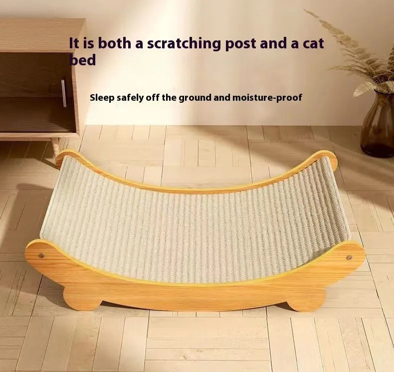 A large and a small sisal blanket cat scratch board in a pastoral style.