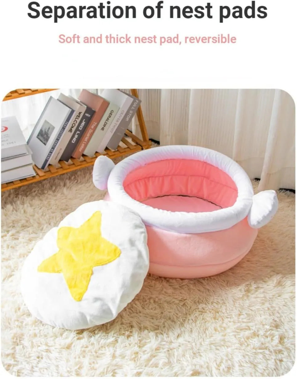 Pink magic honey pot shaped cat sofa bed with removable nest pad for small pets
