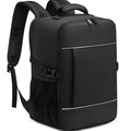 Water repellent Derm outdoor travel computer backpack in black with airpillow straps, 36-55L capacity