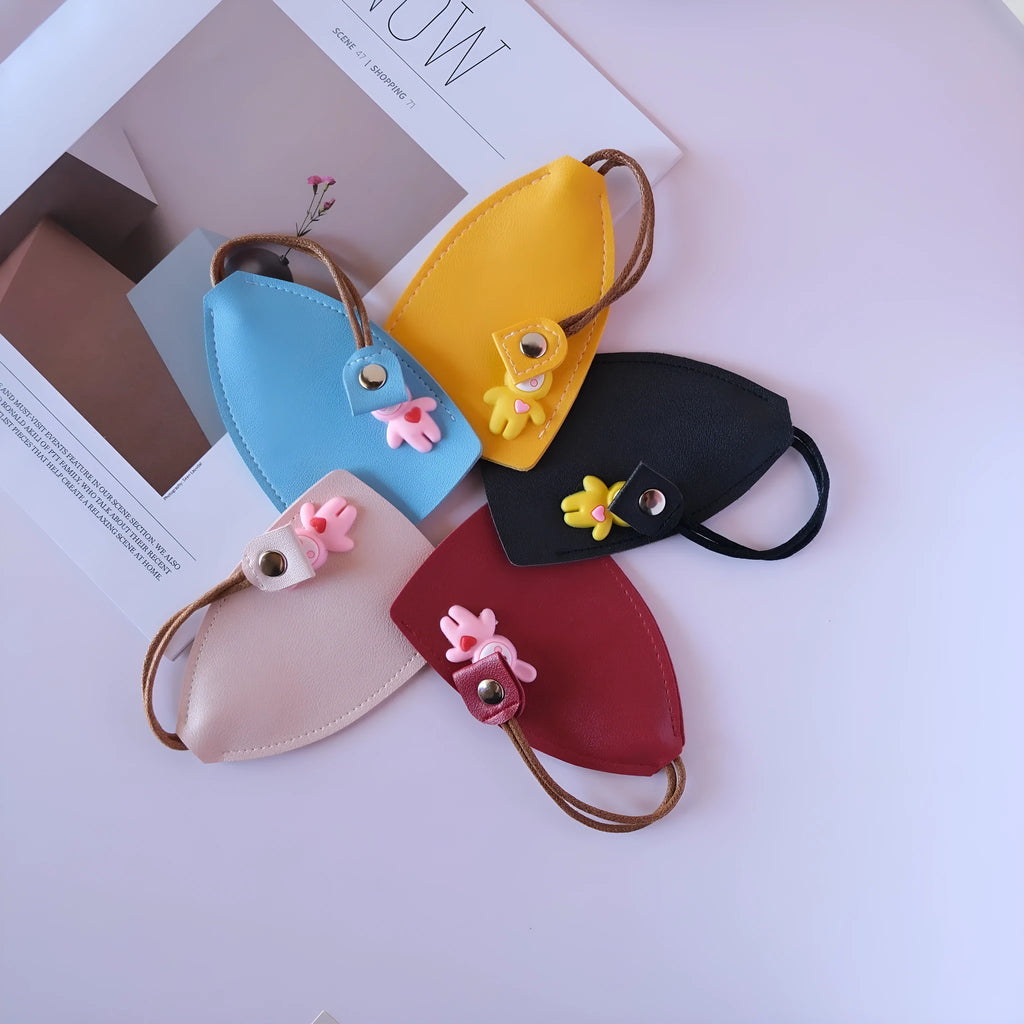 PU leather universal car key case with anti-theft credit card compartment in five colour options