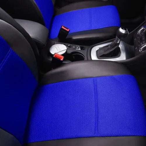 Artificial leather car seat covers in multiple colours with hook attachments for front and rear seats