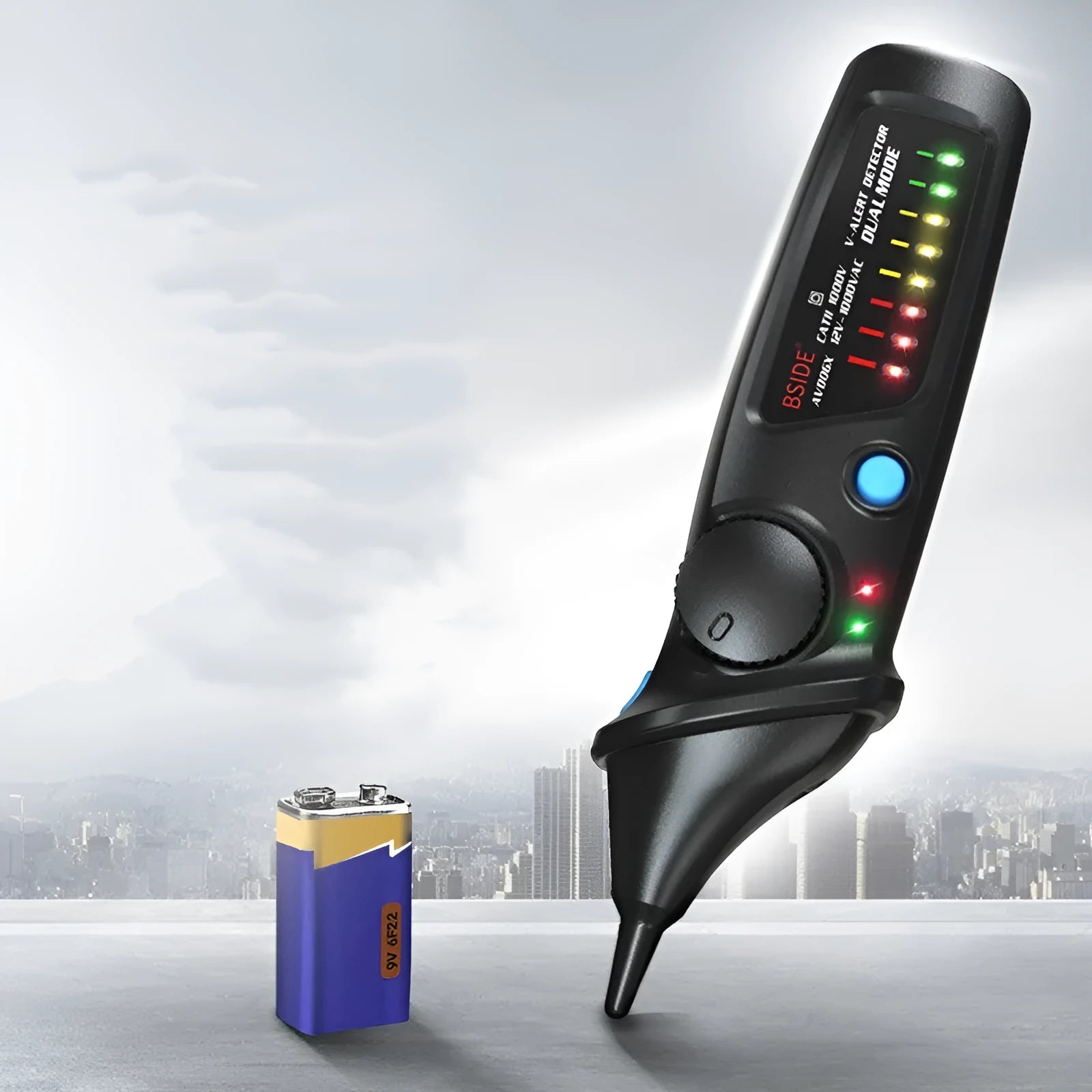 Round head smart sensor test pencil for high voltage electrical testing with voltage detection capabilities