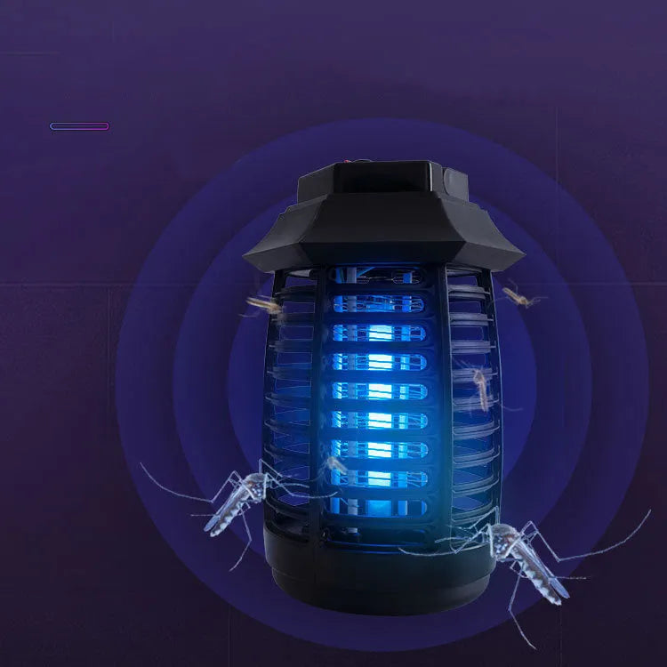 Black mosquito killer lamp with UV or LED tube options for bedroom and hotel insect control