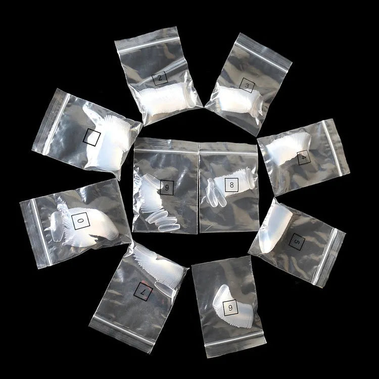 500 clear natural false nails in 10 sizes for professional salon or home application