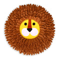 Brown lion-shaped pet sniffing mat with textured Yizhiwen pattern for hiding treats