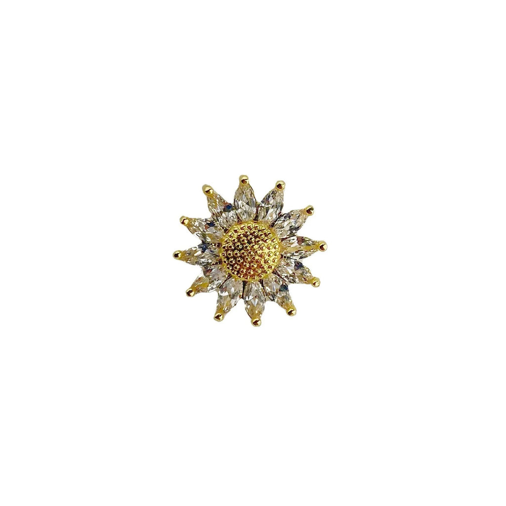 Japanese cute fixed decorative brooch with geometric design in electroplated copper, showing colour options
