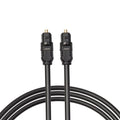 Black Toslink digital optical audio cable with square connectors, 2 metres long.