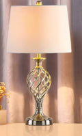 Touch control dimmable bedside table lamp with USB charging port in European alloy design