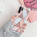 Electroplated marble pattern TPU back cover case for Huawei and Samsung mobile phones.