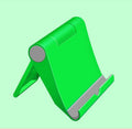 PE folding mobile phone and tablet desktop stand in black on a white background