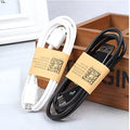 Android smartphone universal data cable with Micro USB connector in black and white colour options showing 1 metre length